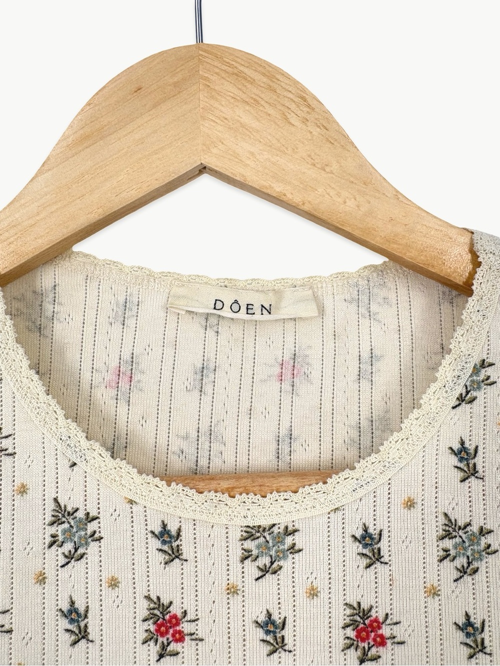 DÔEN Vivi Tee Size Medium Sundrenched Floral Pointelle Organic Cotton Baby Tee - Picture 6 of 16